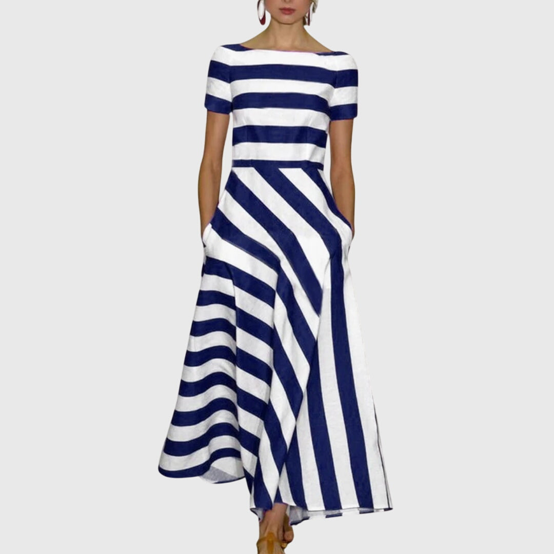 Nabalu Elowen | Women’s Striped Casual Midi Dress