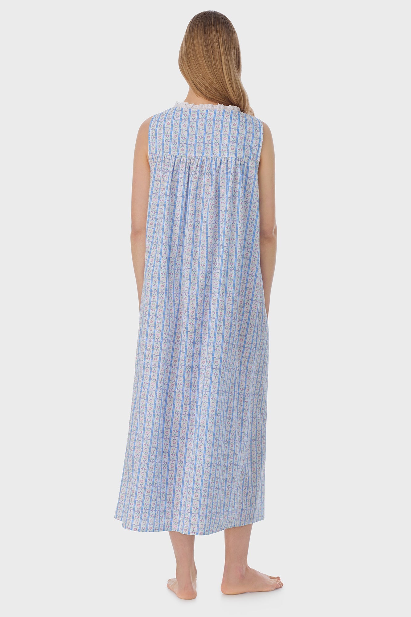 Lanz of Salzburg Women's Tyrolean Heart Cotton Long Nightgown