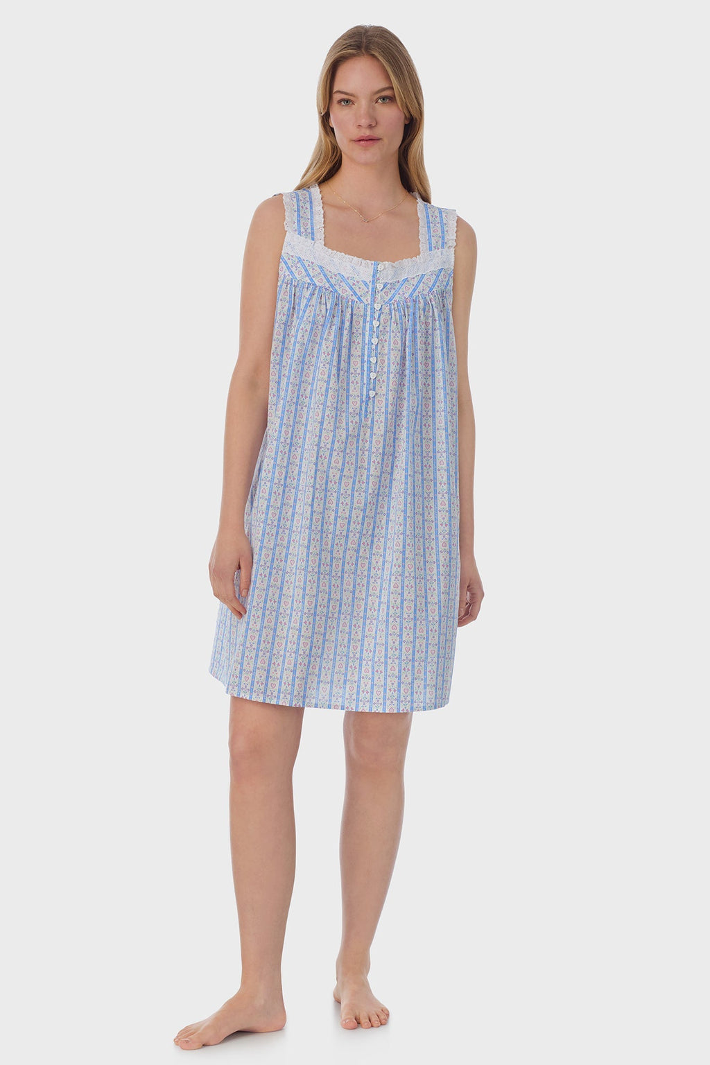 Lanz of Salzburg Women's Tyrolean Heart Cotton Short Nightgown