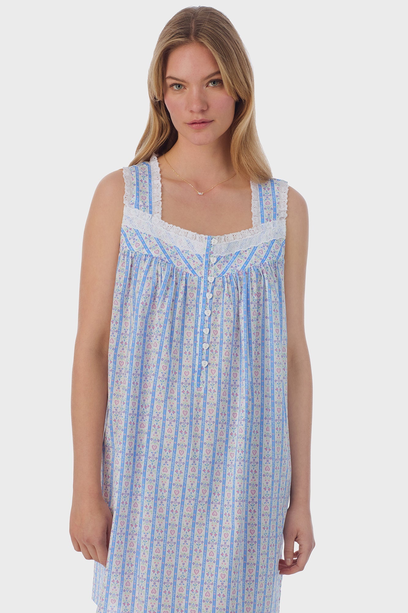 Lanz of Salzburg Women's Tyrolean Heart Cotton Short Nightgown