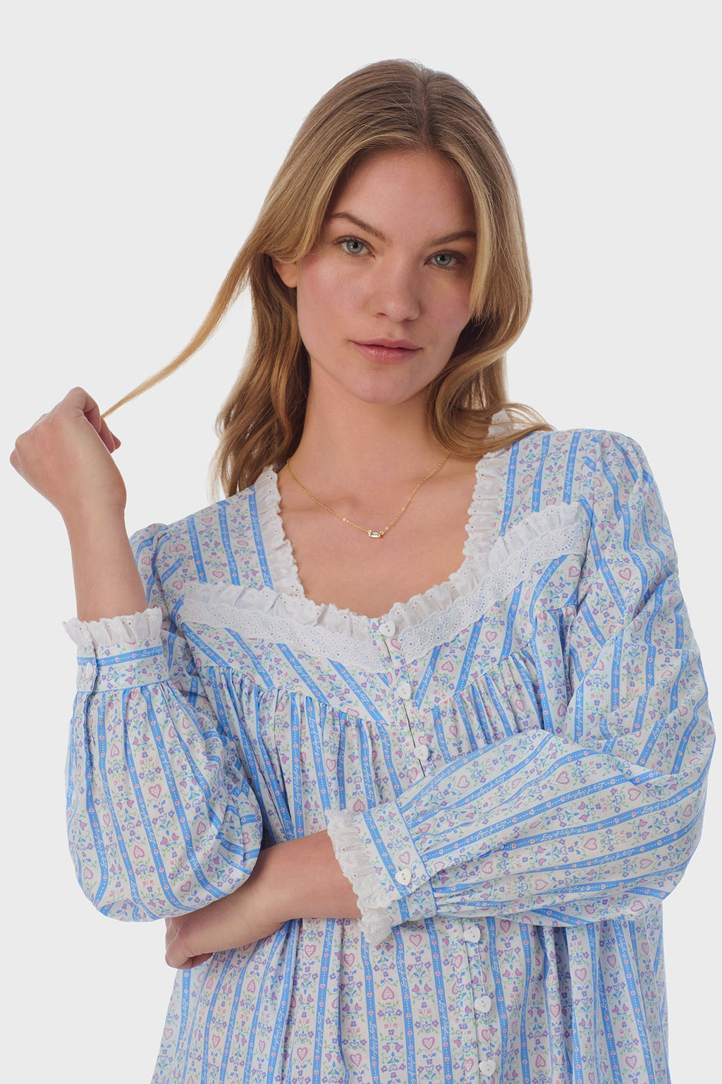Lanz of Salzburg Women's Tyrolean Heart Cotton Long Robe