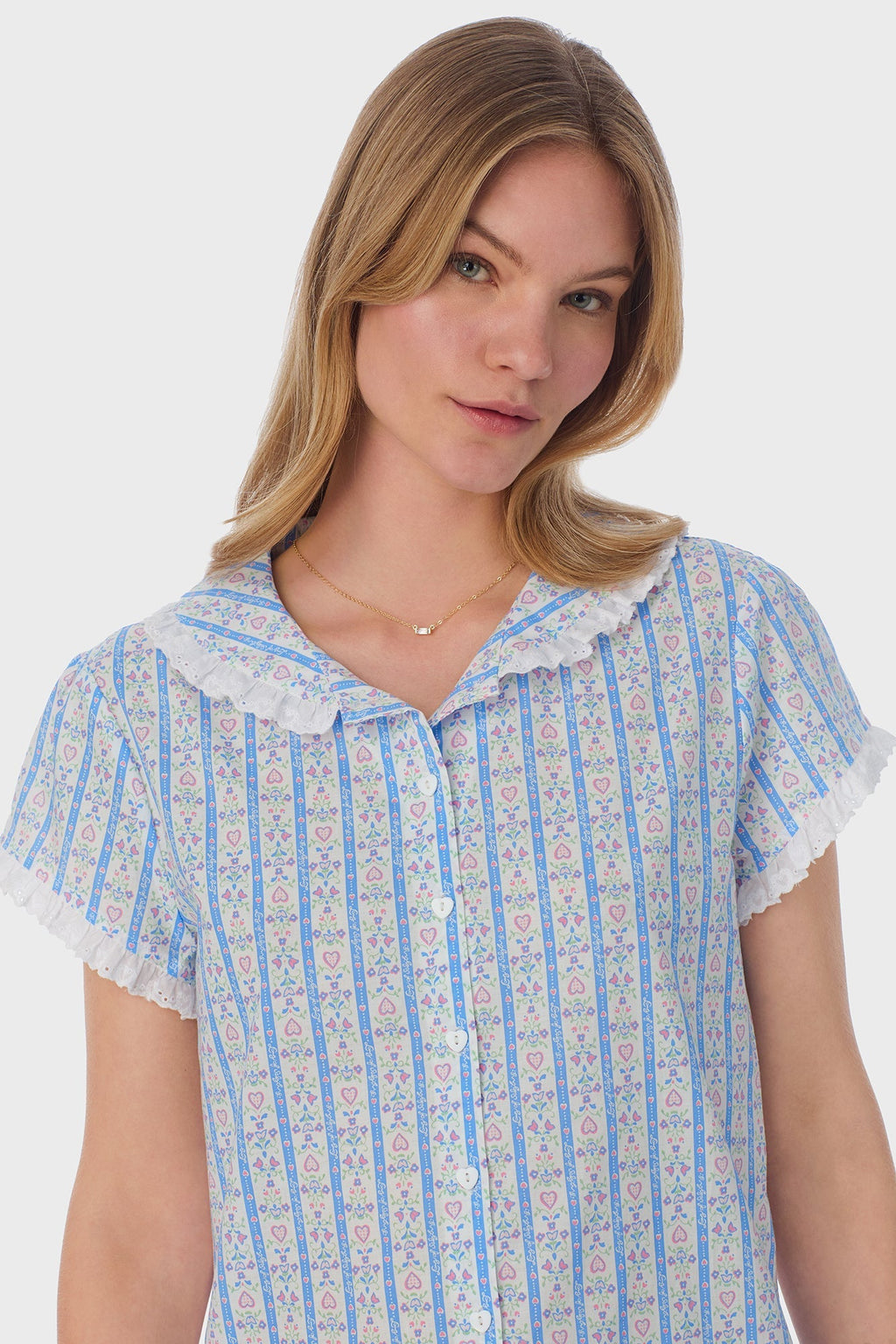 Lanz of Salzburg Women's Tyrolean Heart Cotton Capri Pajama Set