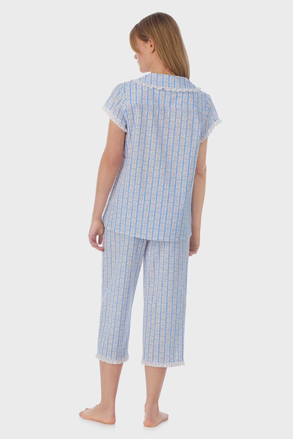 Lanz of Salzburg Women's Tyrolean Heart Cotton Capri Pajama Set