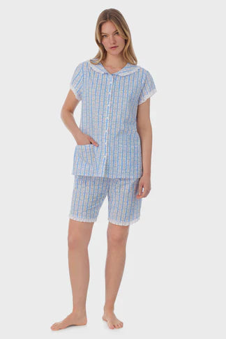Lanz of Salzburg Women's Tyrolean Heart Cotton Bermuda Set