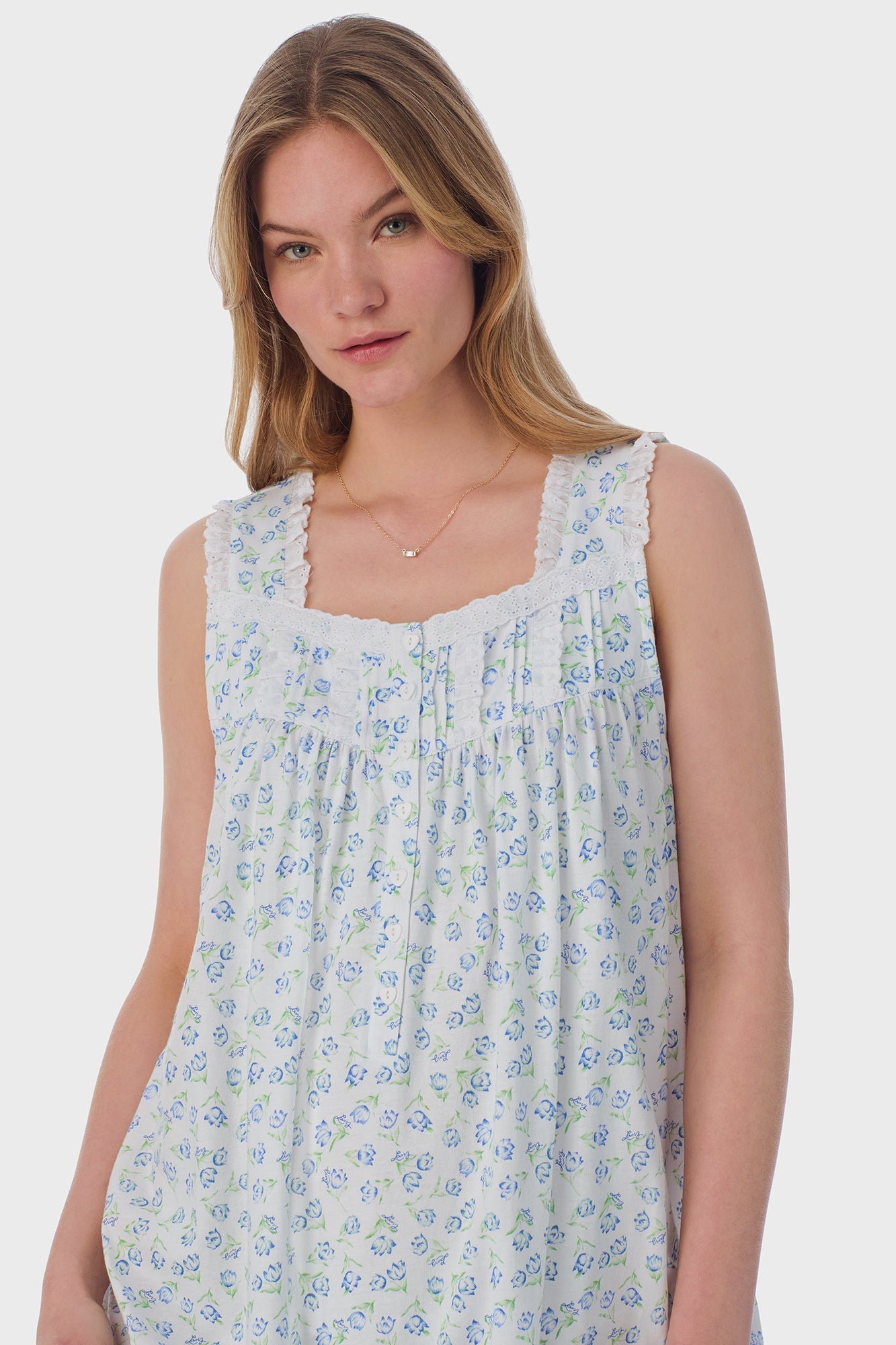 Lanz of Salzburg Women's Tulip Knit Long Nightgown