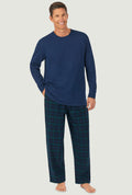 Lanz of Salzburg Men's Black Watch Plaid Knit & Flannel PJ Set