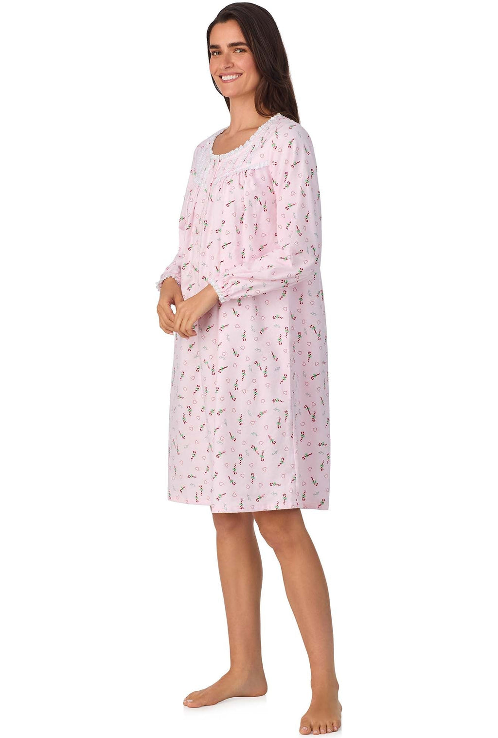 Lanz of Salzburg Women's Candy Canes Waltz Flannel Gown