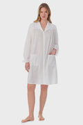 Lanz of Salzburg Women's White Cotton Dream Short Robe/Dress