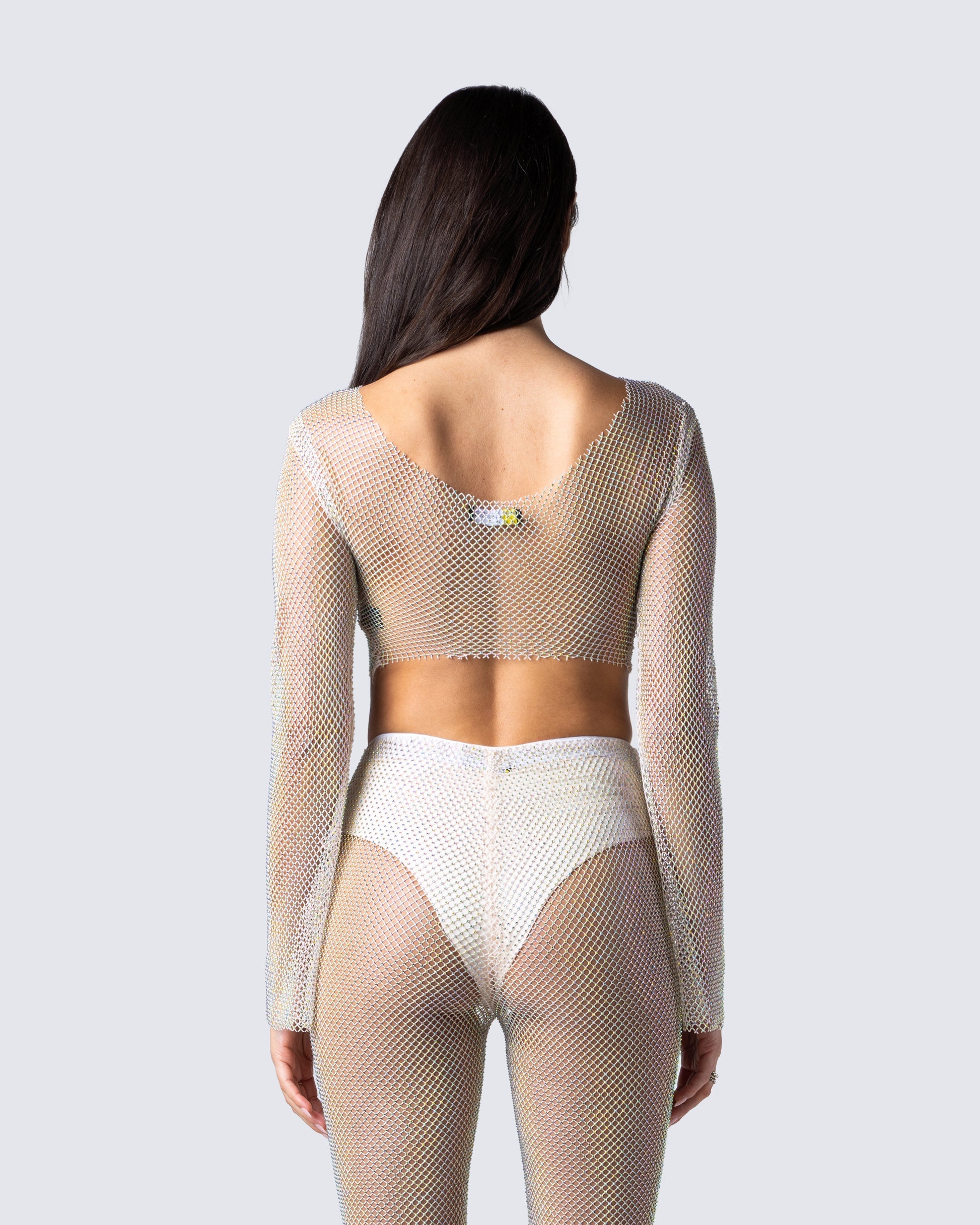 Yanni Cream Rhinestone Top