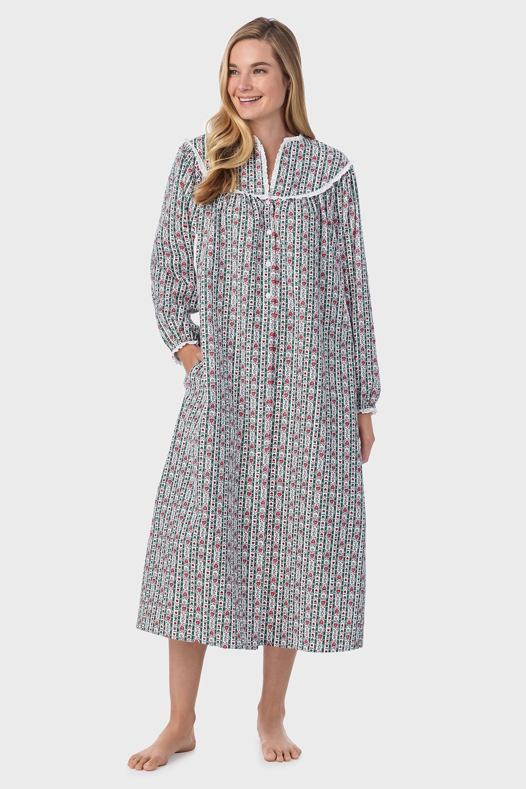 Lanz of Salzburg Women's Hunter Tyrolean Flannel Gown