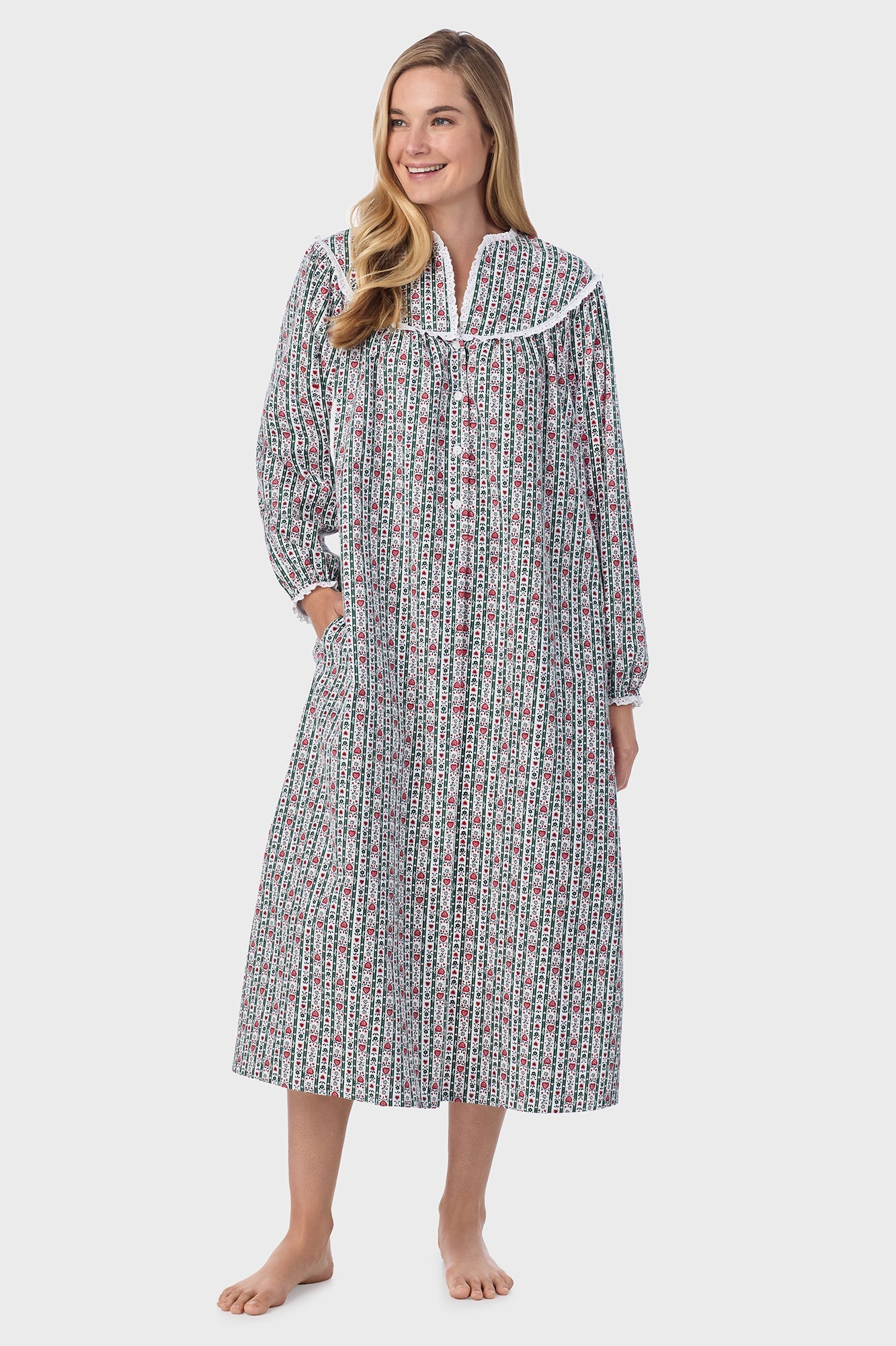 Lanz of Salzburg Women's Hunter Tyrolean Flannel Gown