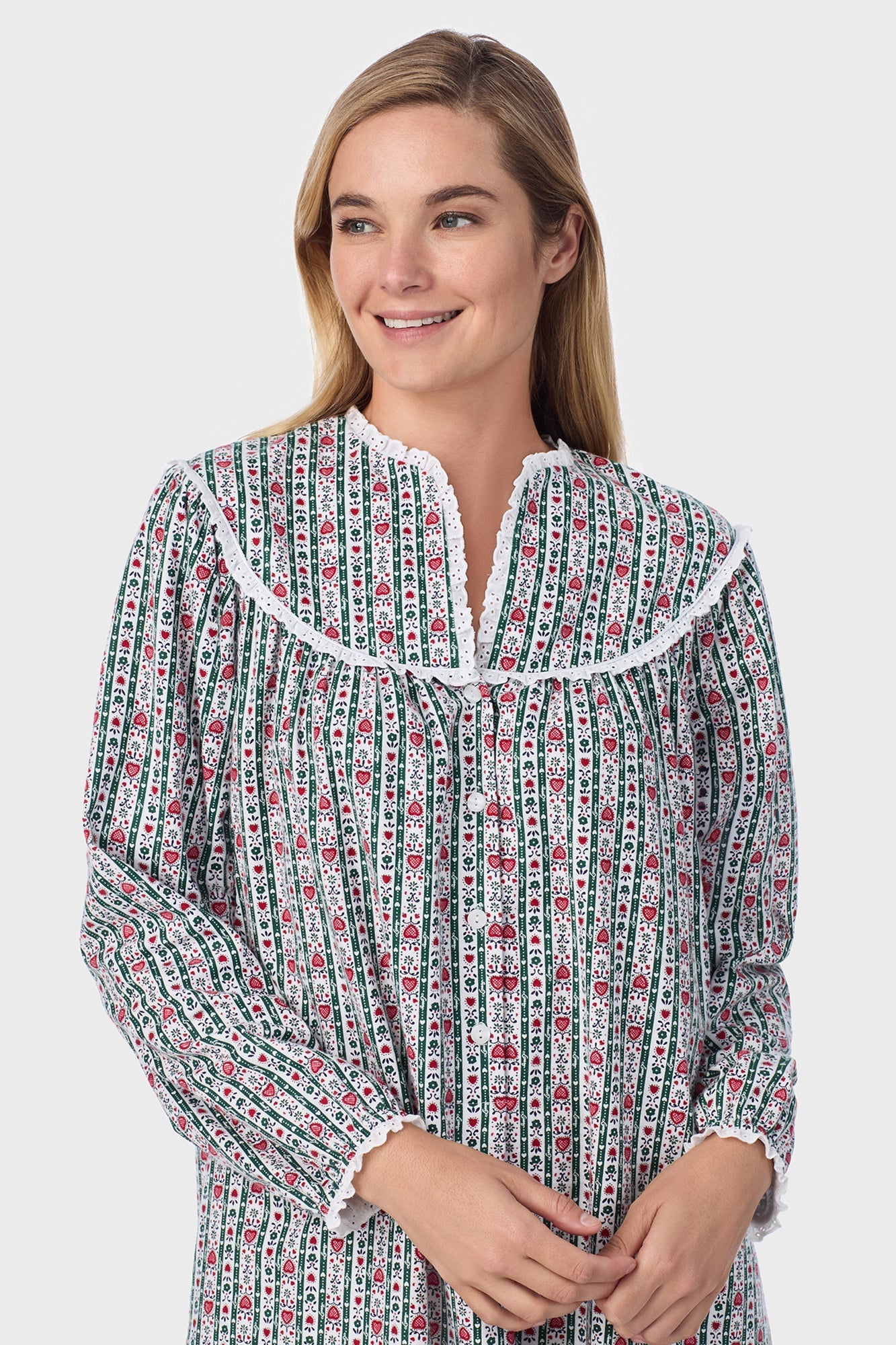Lanz of Salzburg Women's Hunter Tyrolean Flannel Gown