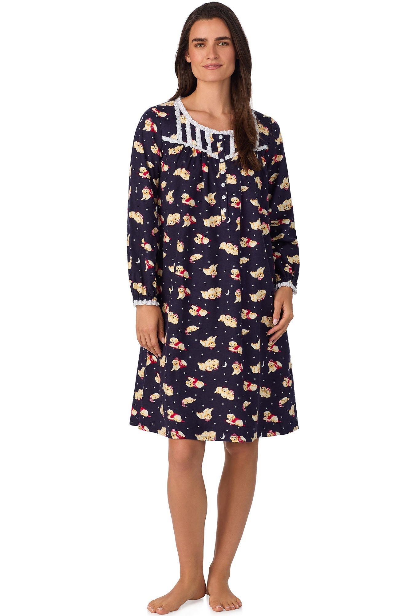 Lanz of Salzburg Women's Cuddly Labs Waltz Flannel Gown