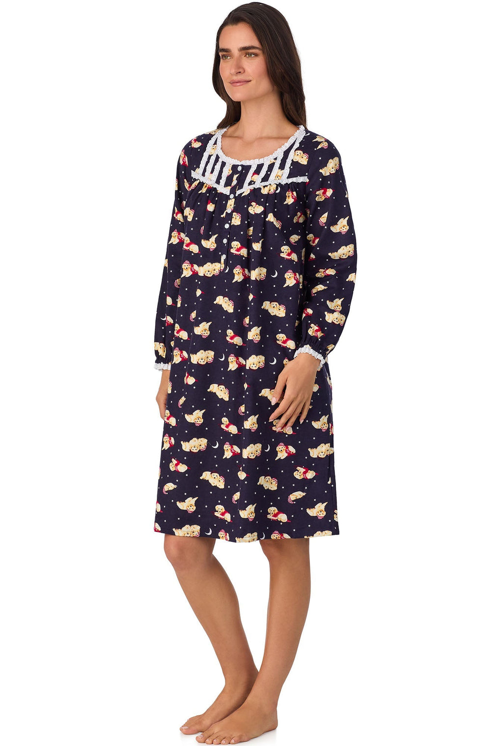 Lanz of Salzburg Women's Cuddly Labs Waltz Flannel Gown