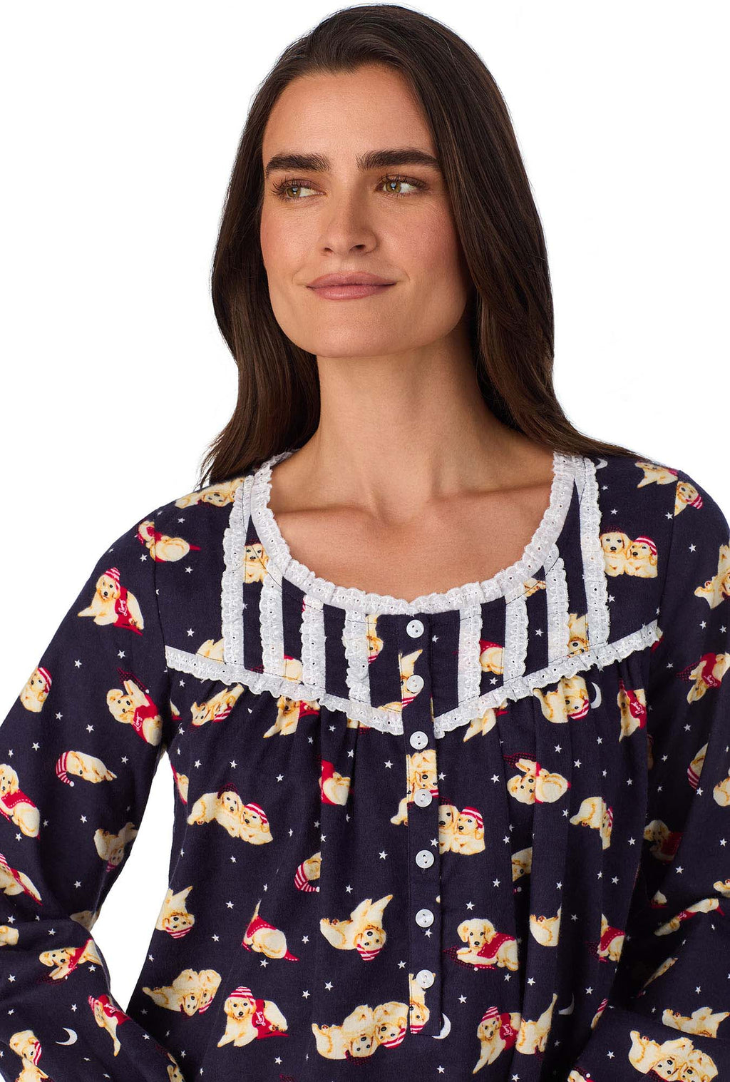 Lanz of Salzburg Women's Cuddly Labs Waltz Flannel Gown