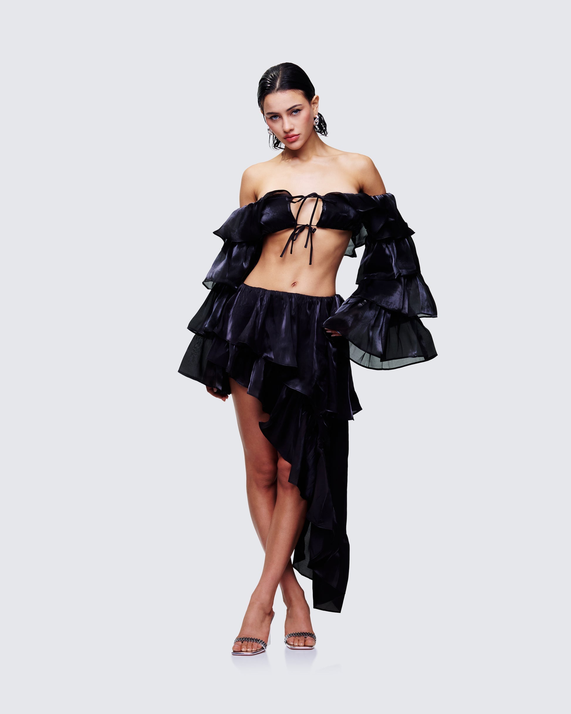 Finesse Skipper Ruffle Asymmetrical Skirt
