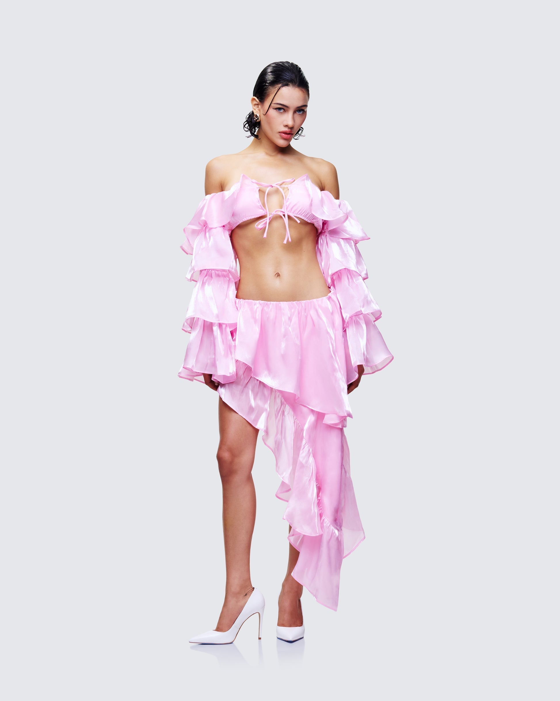 Finesse Skipper Ruffle Asymmetrical Skirt