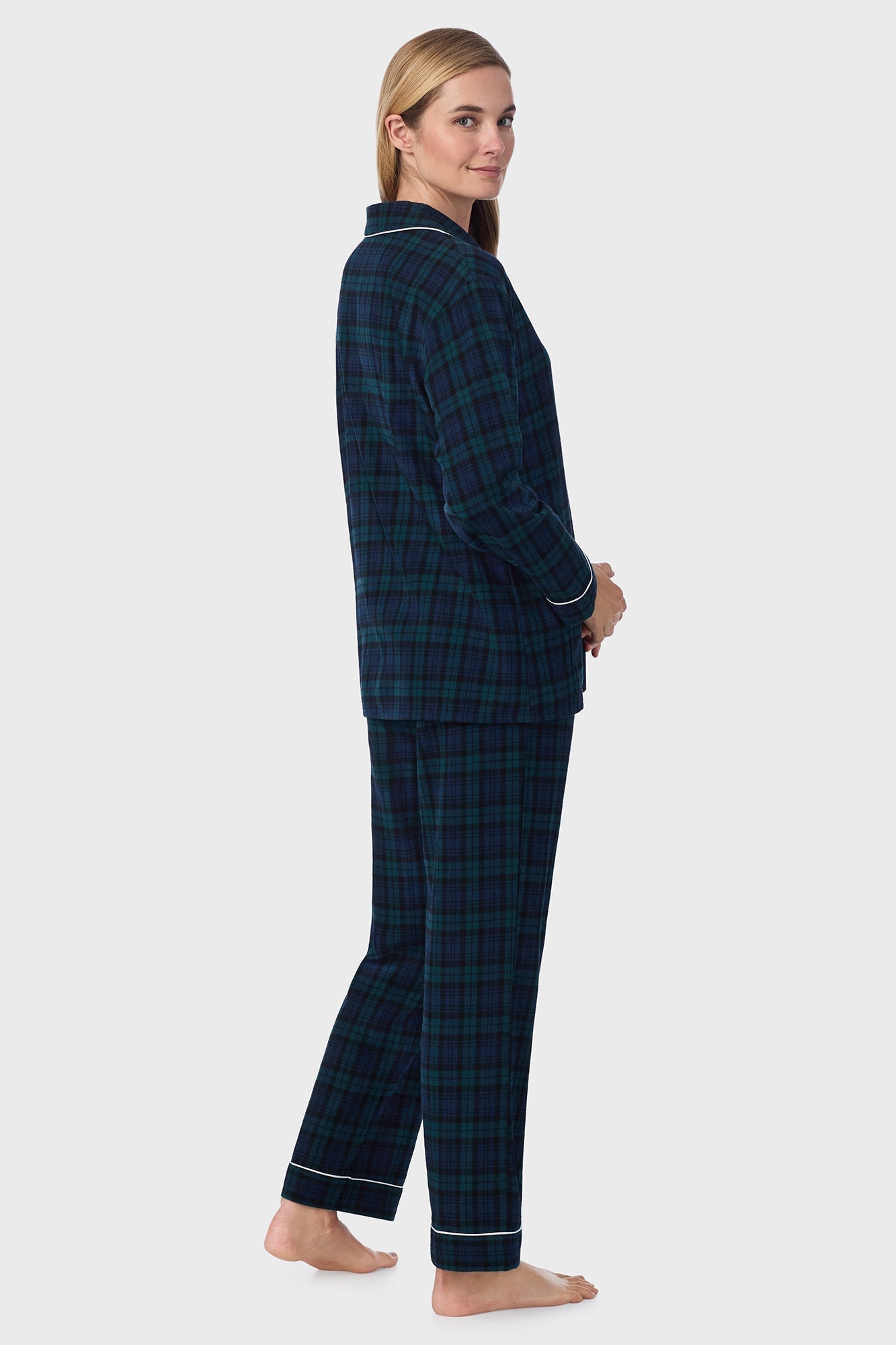 Lanz of Salzburg Women's Black Watch Classic Notch Pajama