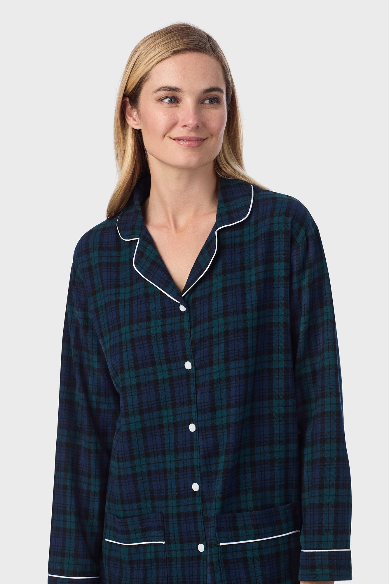 Lanz of Salzburg Women's Black Watch Classic Notch Pajama