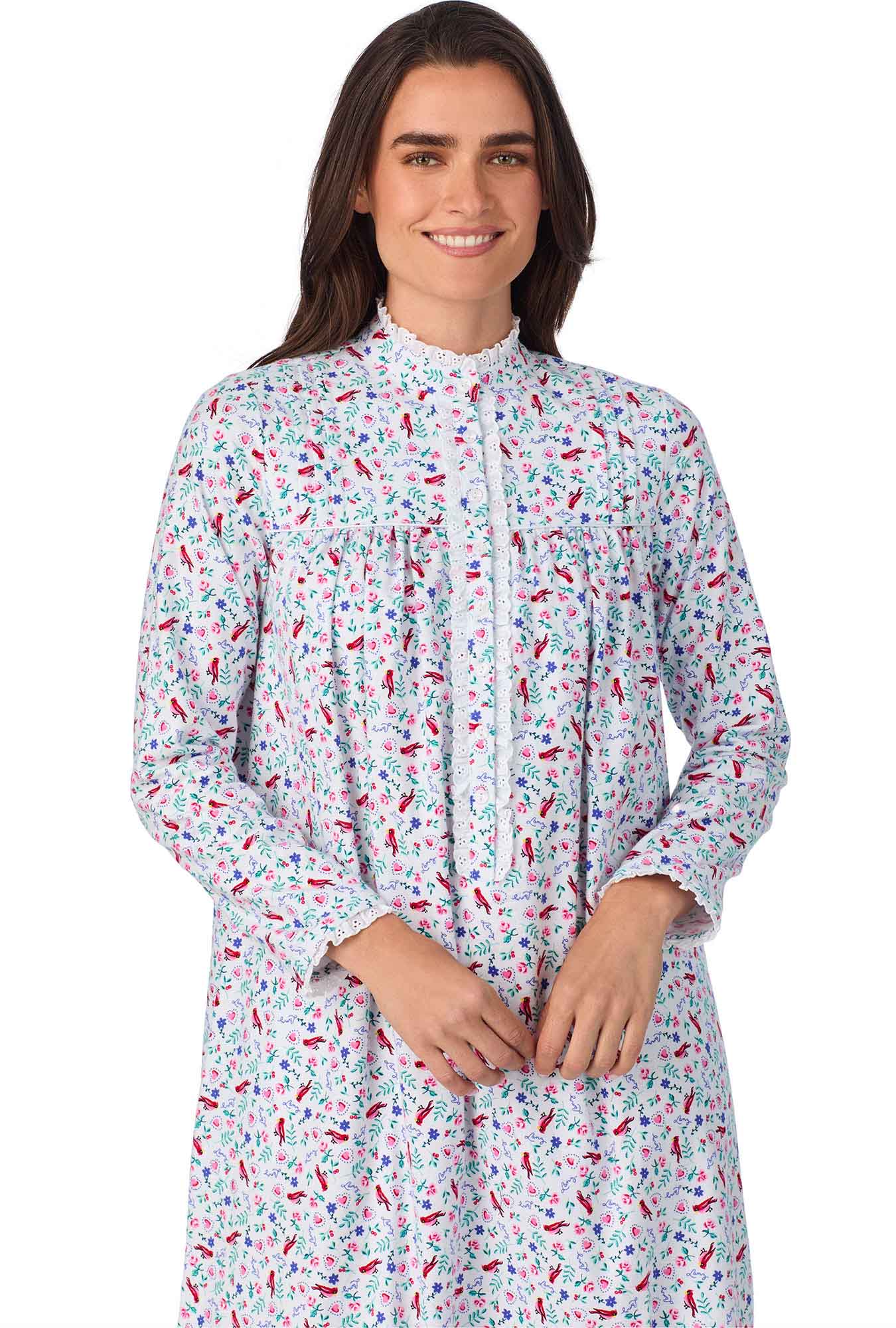 Lanz of Salzburg Women's New Cardinal Highneck Flannel Gown