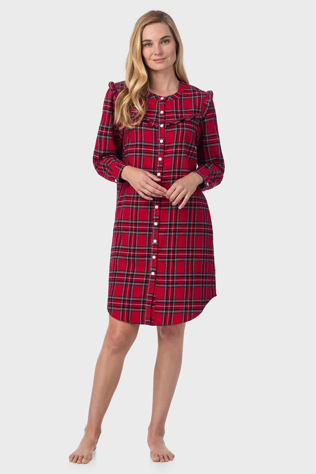 Lanz of Salzburg Women's Red Tartan Womens Nightshirt