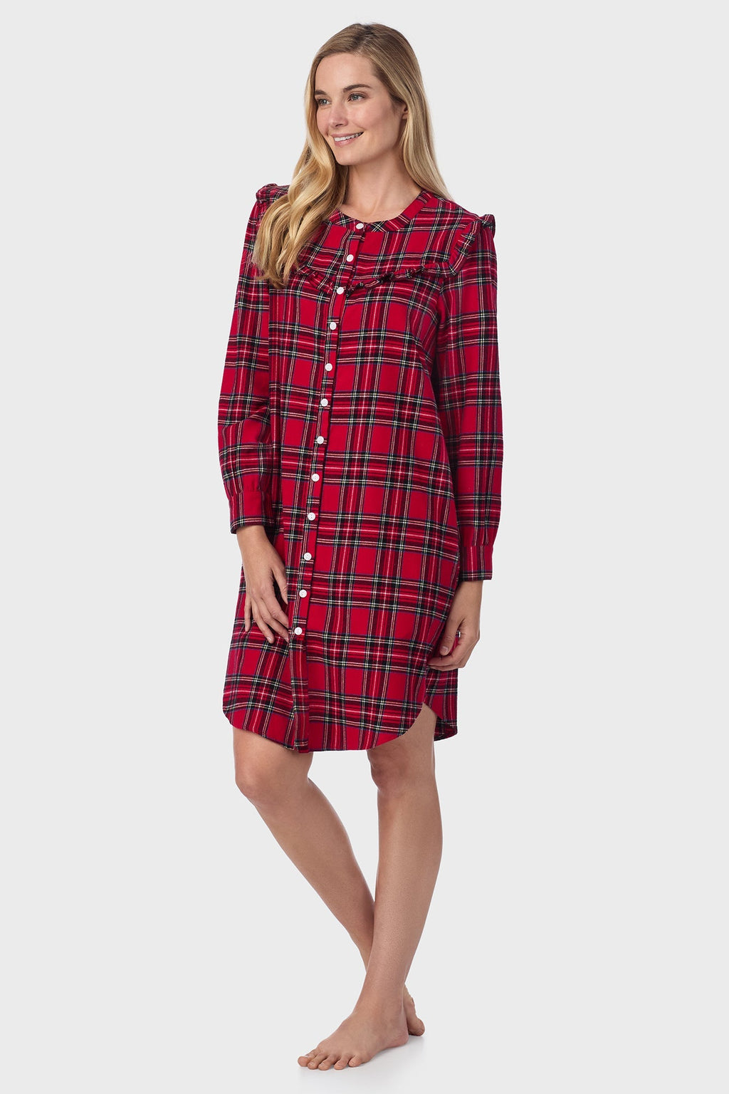 Lanz of Salzburg Women's Red Tartan Womens Nightshirt