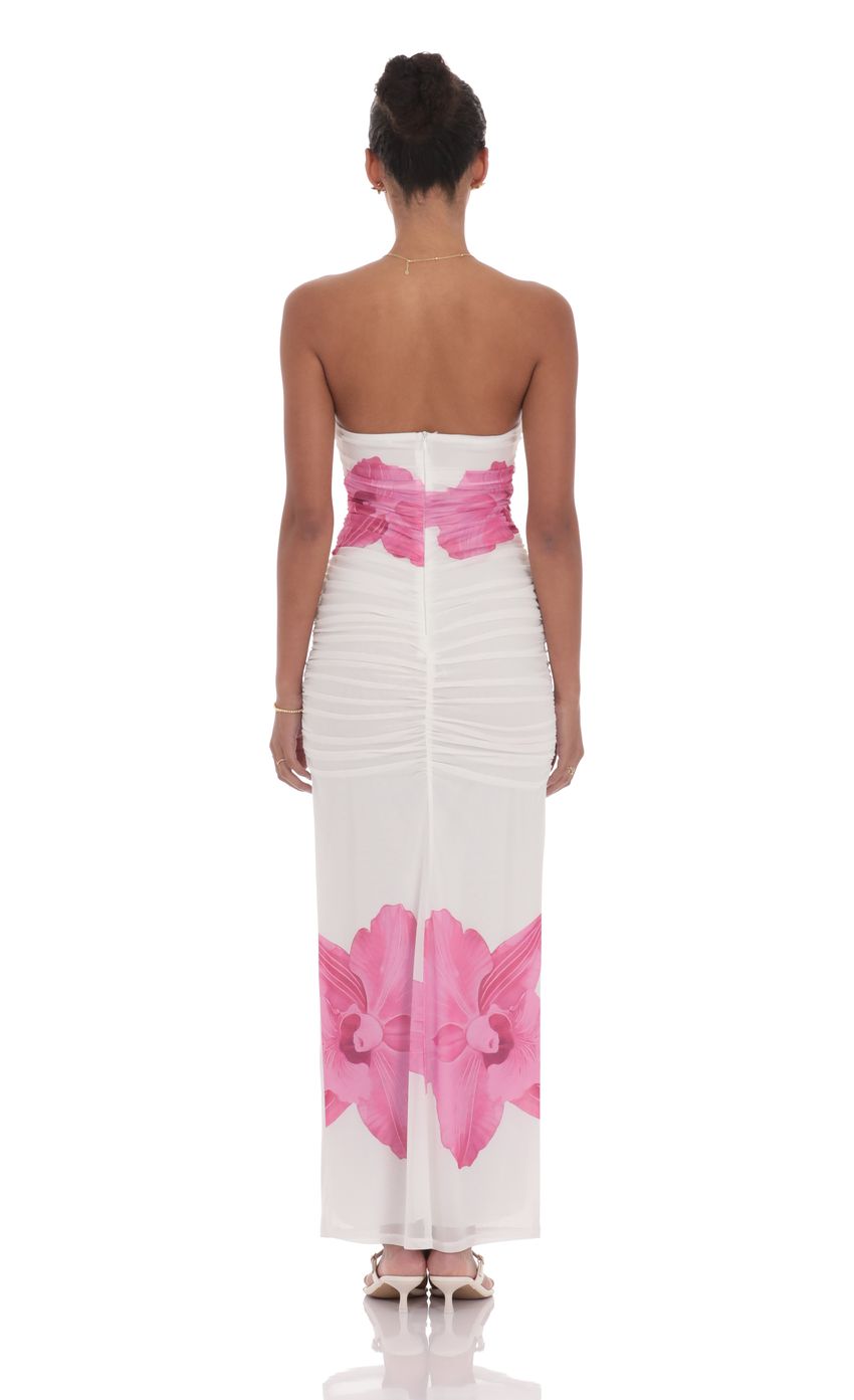 Lucy In The Sky Embellished Floral Bodycon Maxi Dress in White