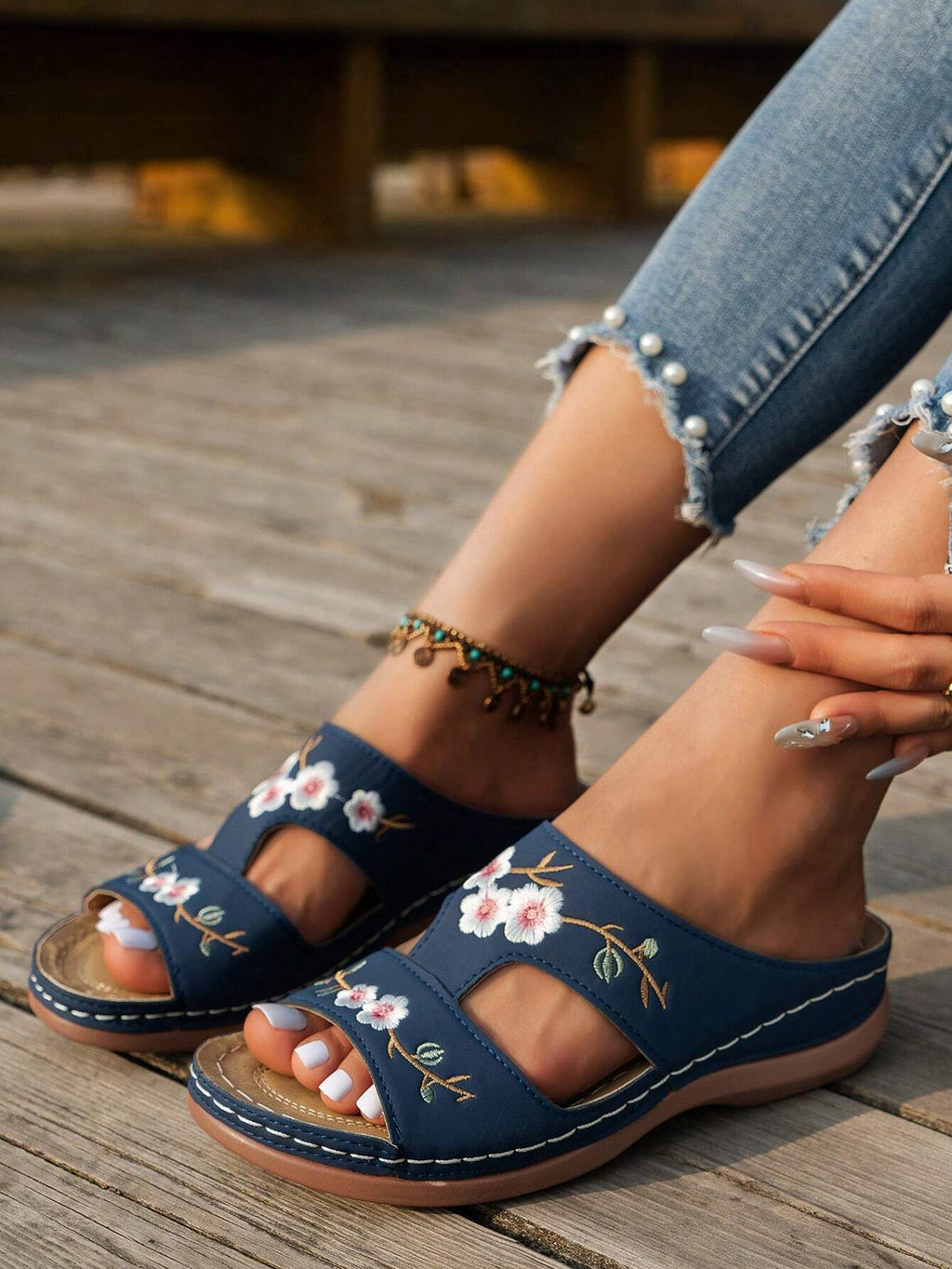 Harper & Lane Nina - Floral Platform Sandals