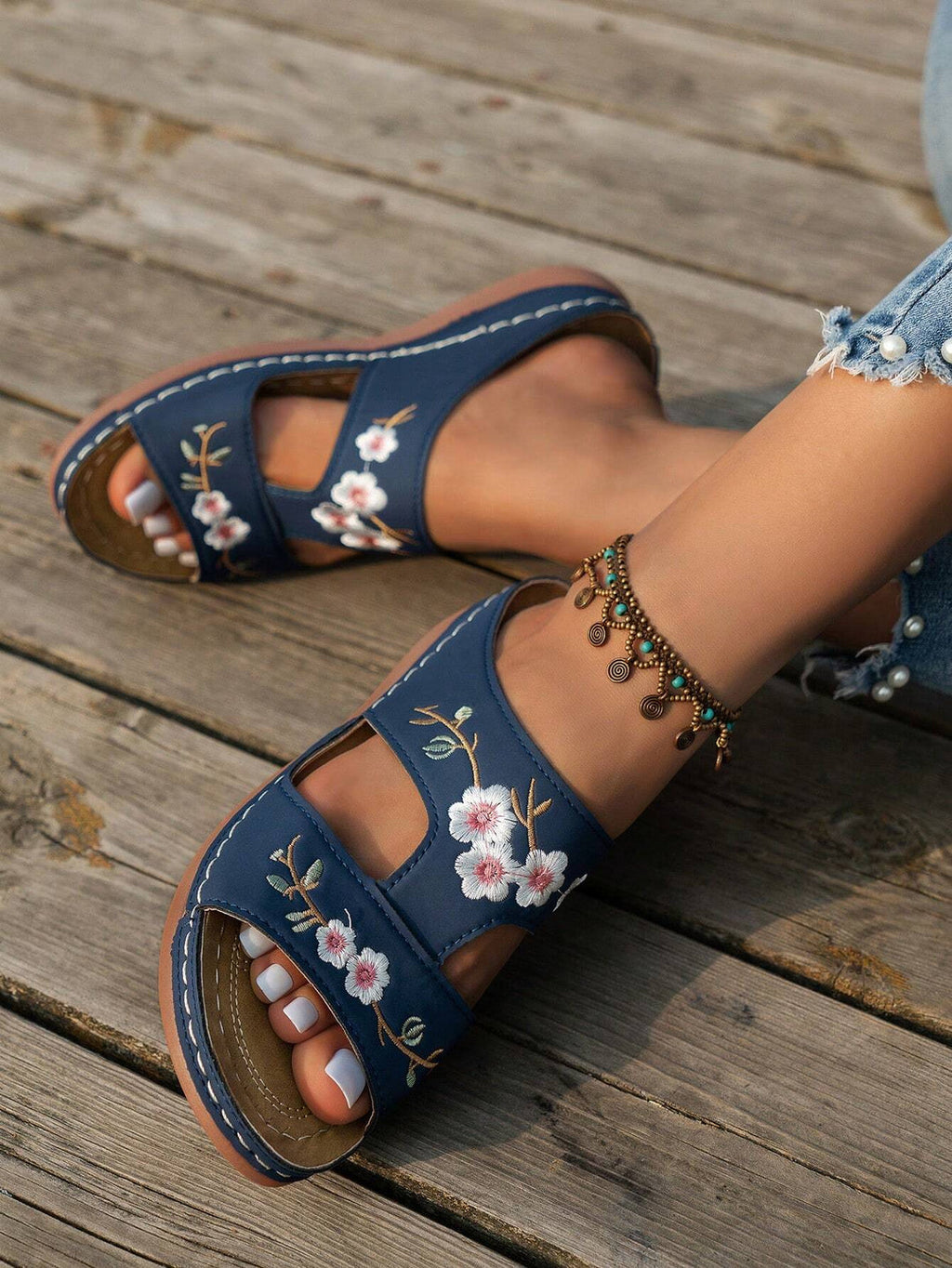 Harper & Lane Nina - Floral Platform Sandals