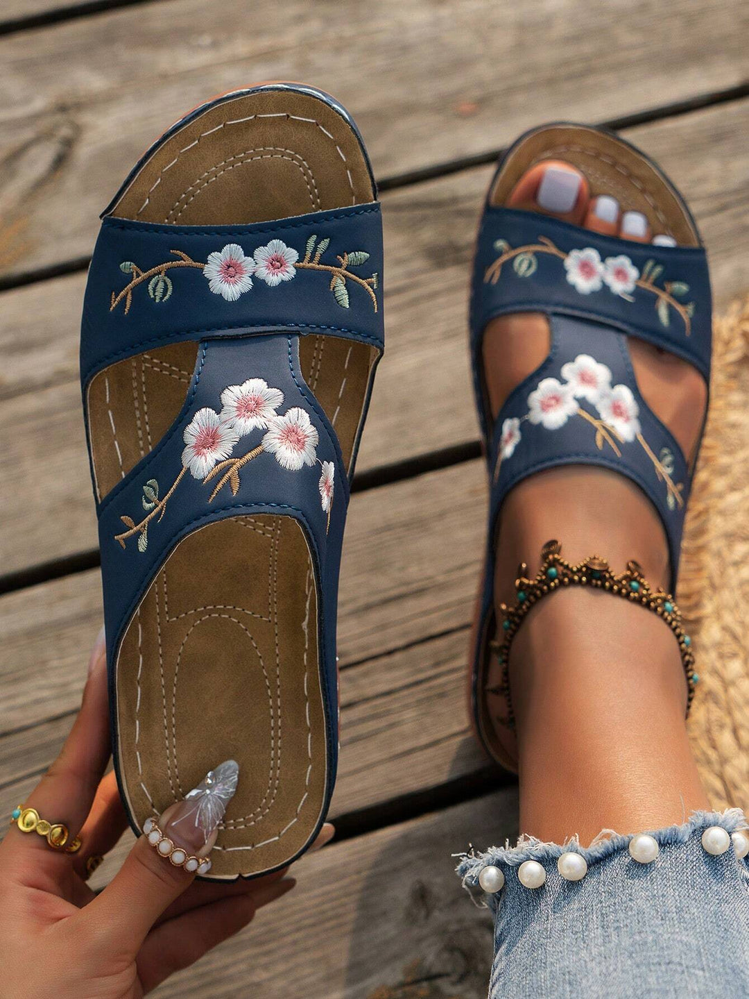 Harper & Lane Nina - Floral Platform Sandals