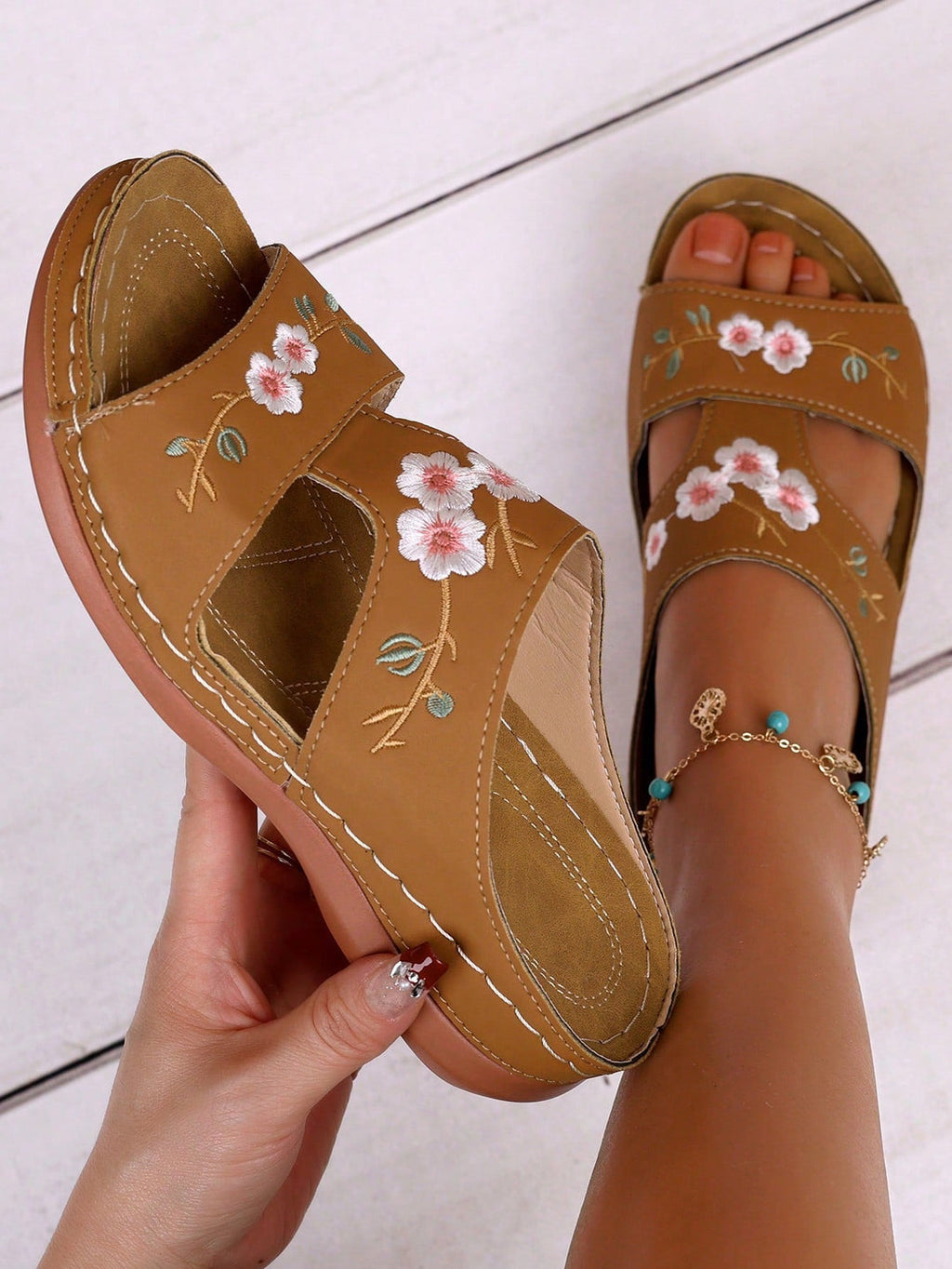 Harper & Lane Nina - Floral Platform Sandals