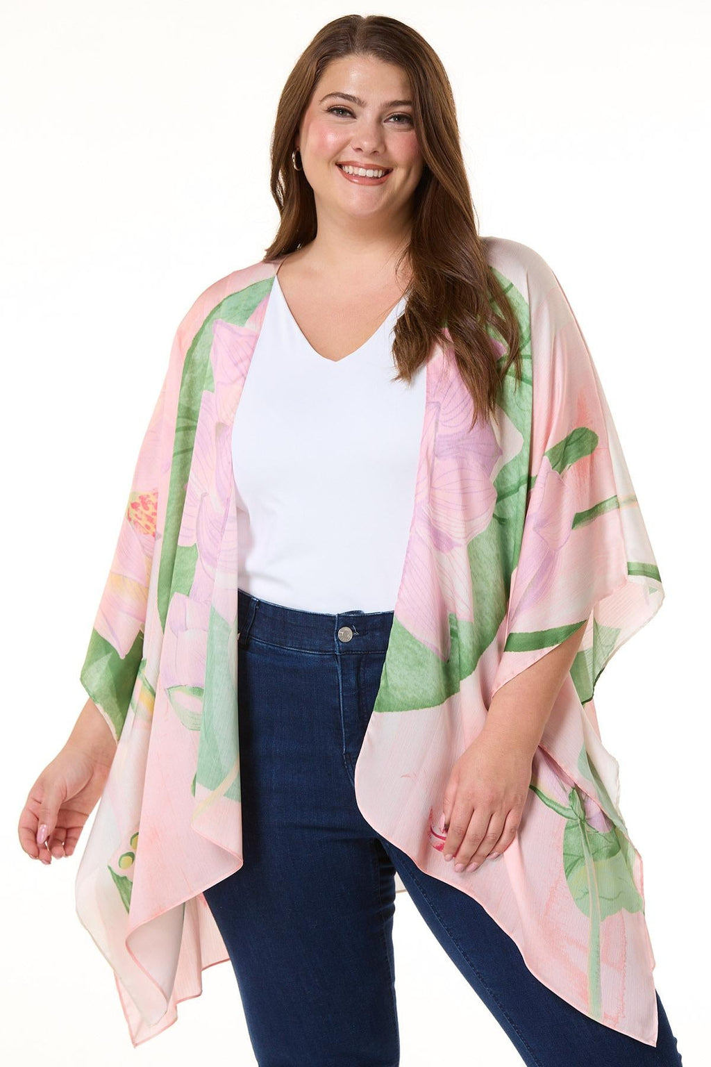 Cato Fashions Silky Floral Kimono