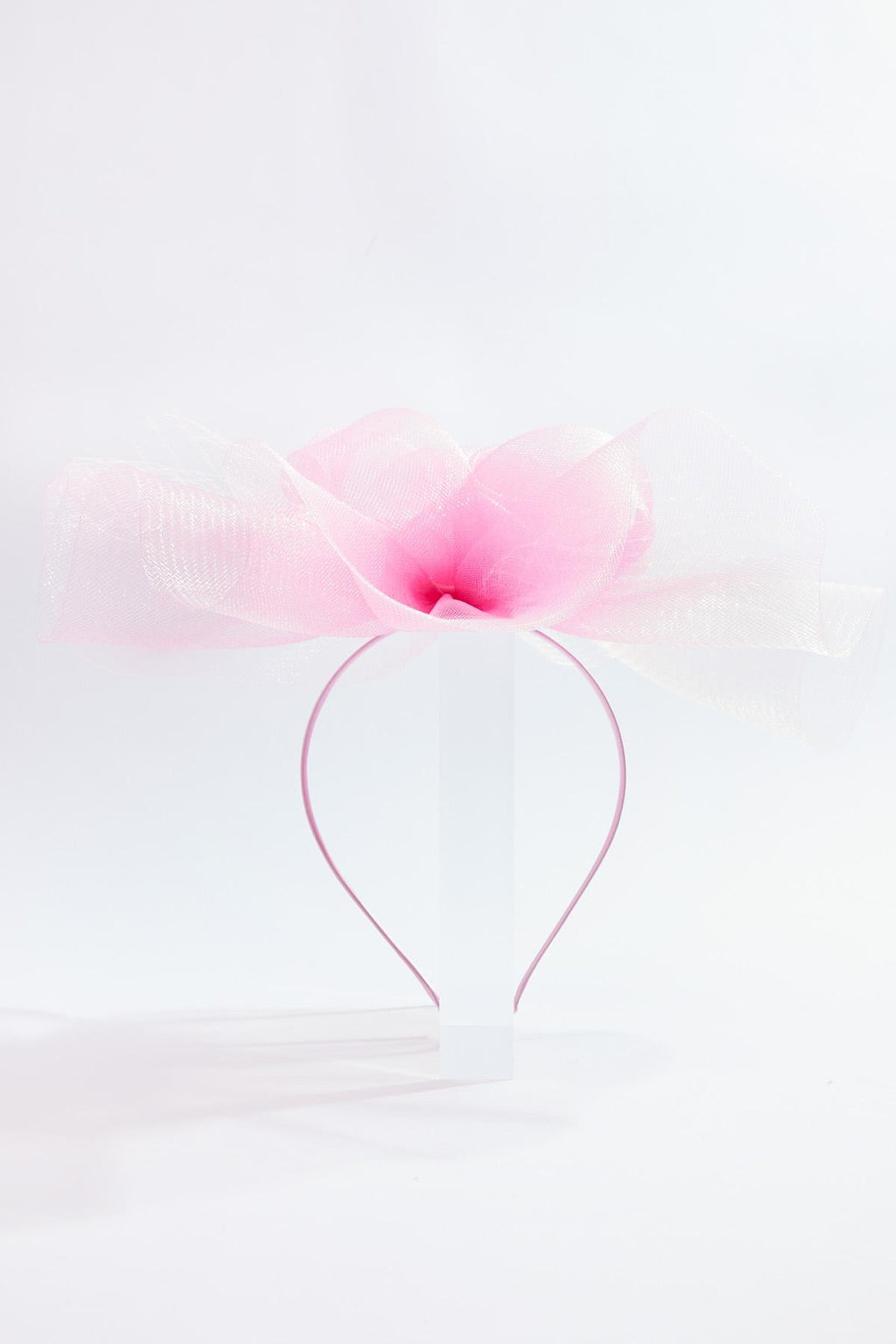 Cato Fashions Pink Rosette Mesh Veil Fascinator