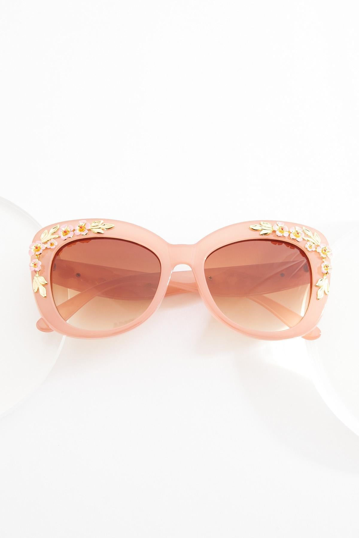 Cato Fashions Pink Rose Embellished Cat Eye Sunglasses