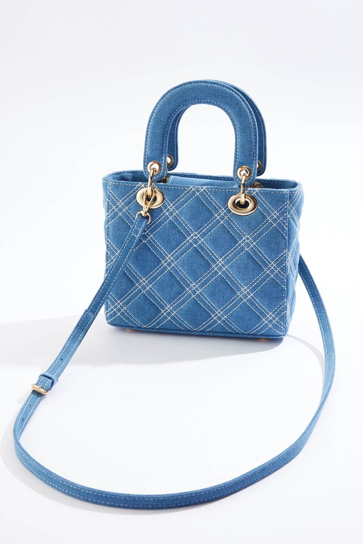 Cato Fashions Quilted Denim Handle Crossbody