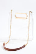 Cato Fashions Clear Gold Trim Handle Crossbody