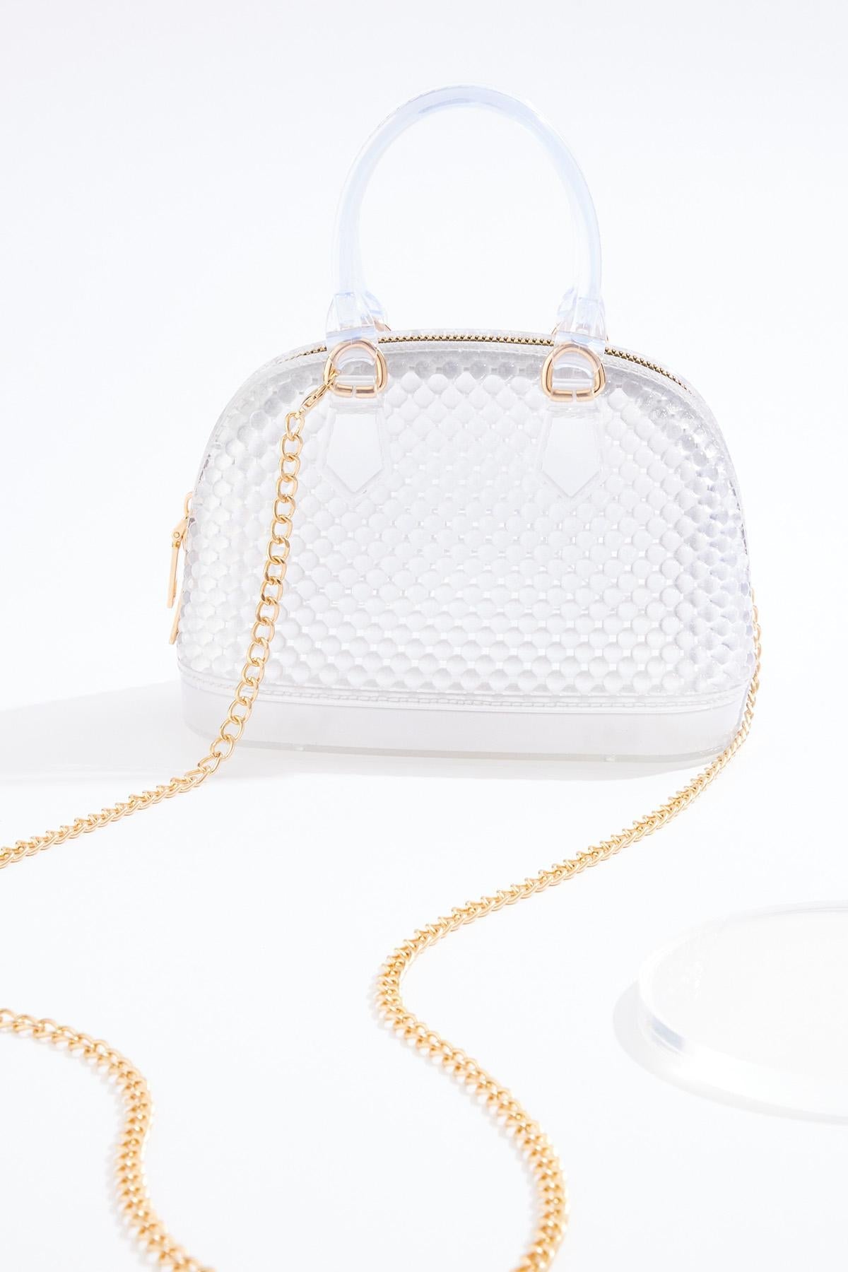 Cato Fashions Clear Bubble Textured Jelly Mini Satchel