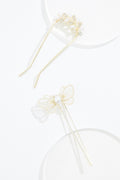 Cato Fashions Gold Butterfly Pearl Hair Pin Set