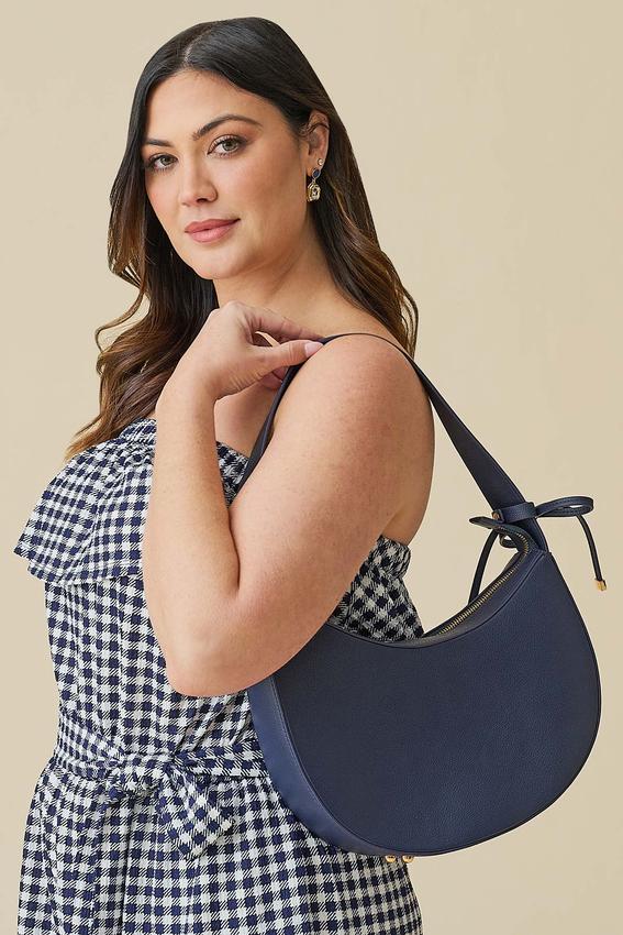 Cato Fashions Classic Faux Leather Asymmetric Rounded Hobo Bag