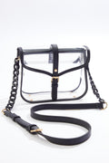 Cato Fashions Clear Lucite Buckle Front Crossbody