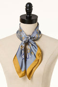 Cato Fashions Blue Floral Border Square Scarf