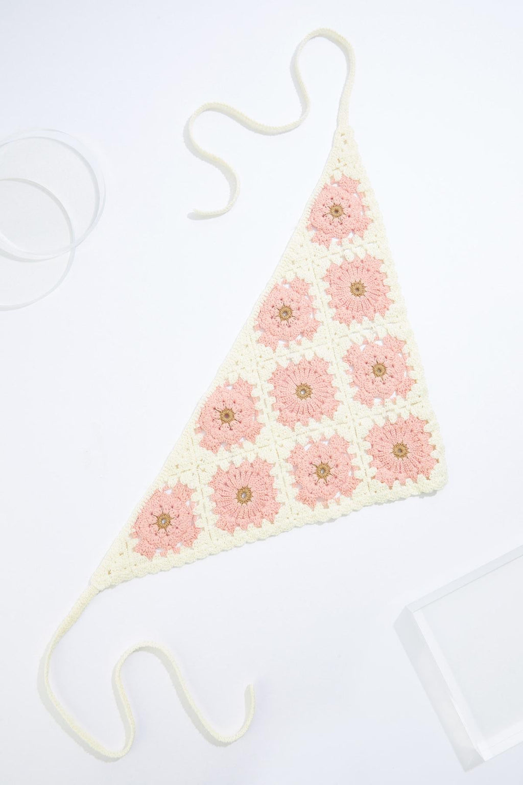 Cato Fashions Pink Flower Crochet Head Wrap