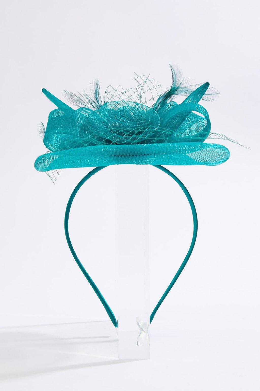 Cato Fashions Green Rosette Mesh Veil Fascinator