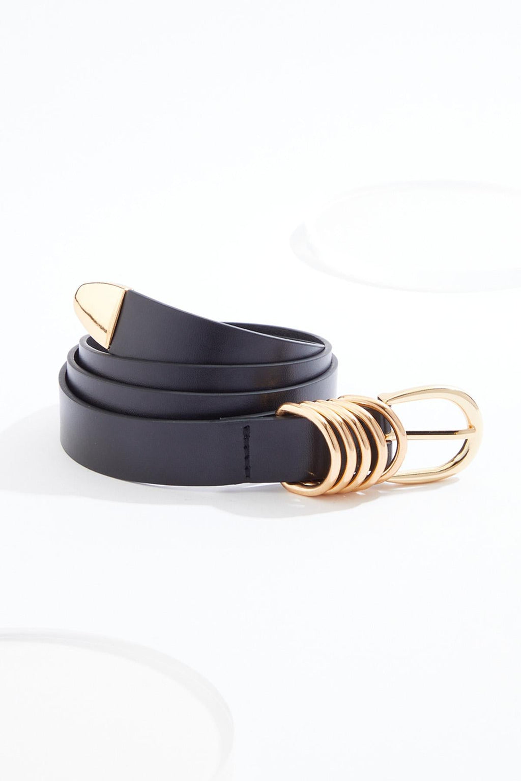 Cato Fashions Multi Ring Faux Leather Belt