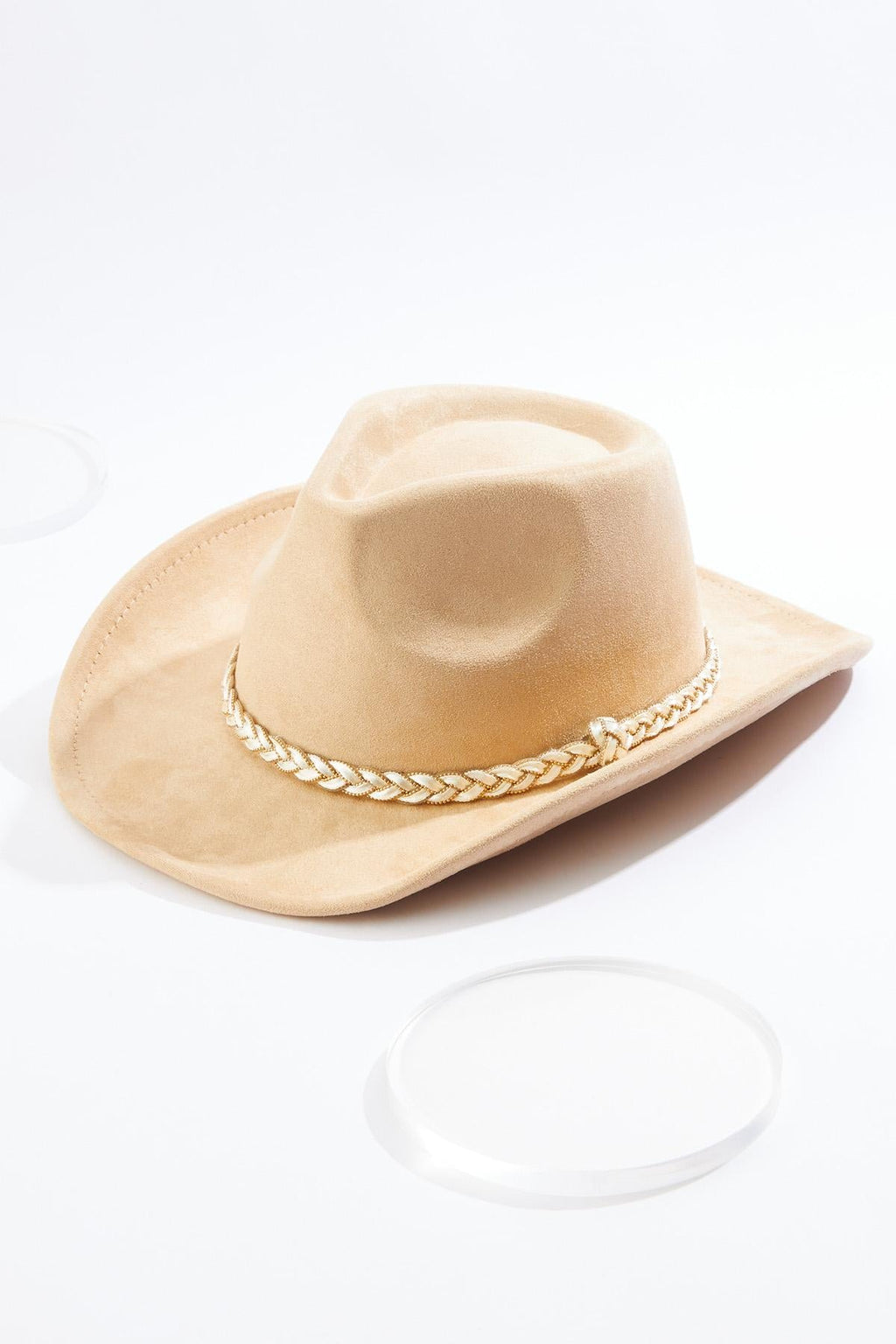 Cato Fashions Faux Suede Braided Trim Cowboy Hat