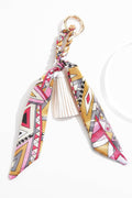 Cato Fashions Printed Satin Scarf Tassel Bag Charm