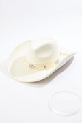Cato Fashions Turquoise Faux Leather Trim Cowboy Hat
