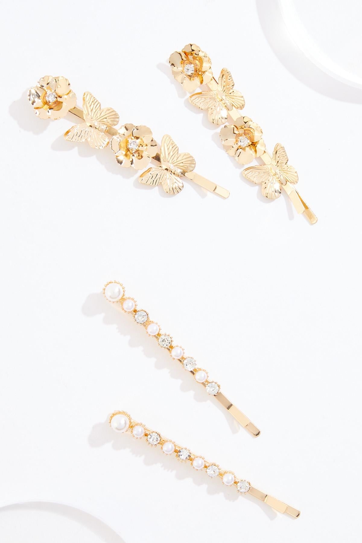 Cato Fashions Butterfly Pearl Bobby Pin Set