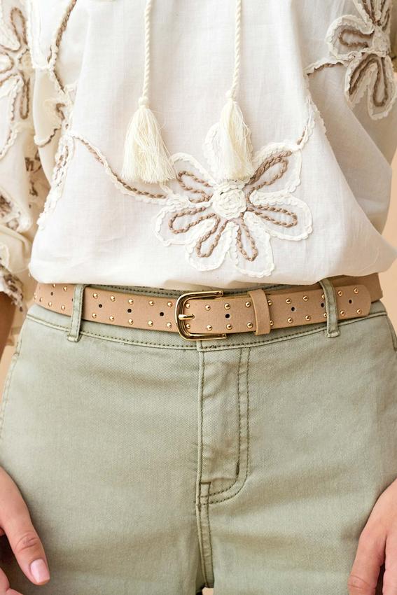 Cato Fashions Faux Suede Studded Belt