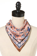 Cato Fashions Pink Floral Satin Square Scarf